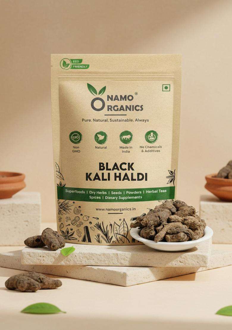 Namo Organics - Kali Haldi Original 150gm Dried Black Turmeric | Narkachur or Narkachoor Raw and Natural - Indya