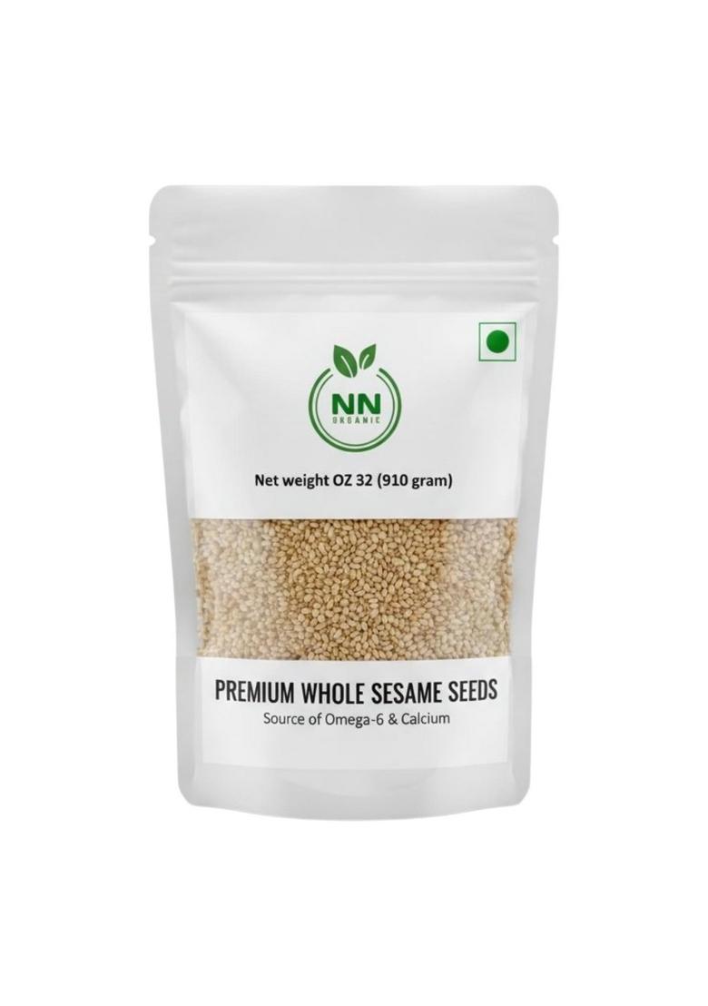 NNorganic Sesame Seeds -1kg | Natural white Sabut Till for Eating Rich Nutrient Indian Spices & Masala 1kg