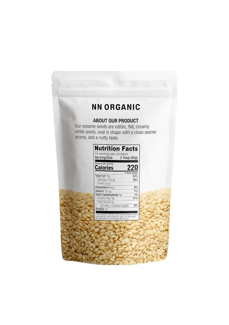 NNorganic Sesame Seeds -1kg | Natural white Sabut Till for Eating Rich Nutrient Indian Spices & Masala 1kg