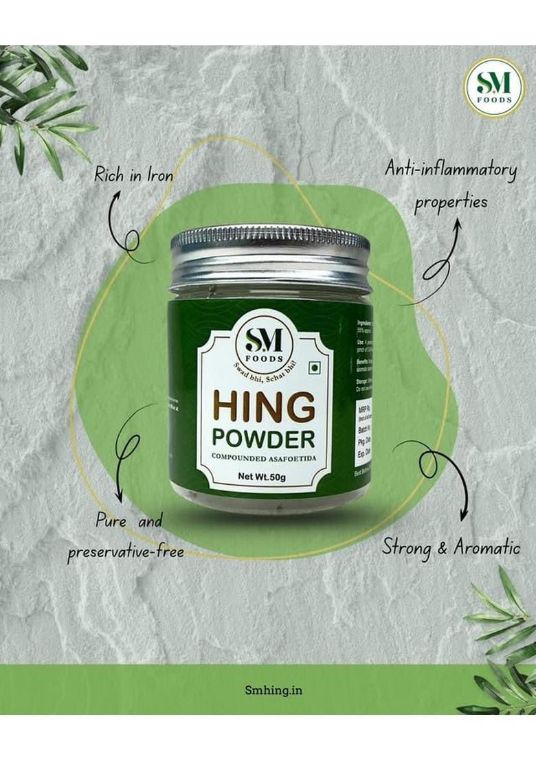 SM FOODS Hing Powder 25 gm Compounded for Everyday Cooking, Tadka & Indian Recipes