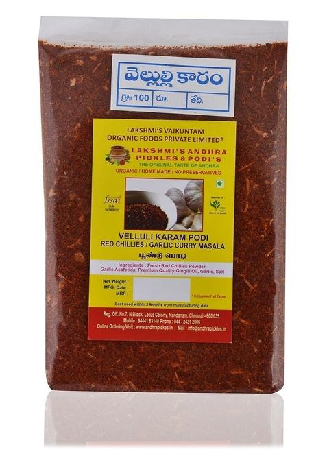 Lakshmi s Gongura Andhra Pickles and Podis Red Chilli Garlic Masala (Velluli Karam) 300 g