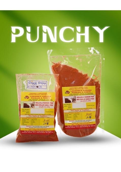 Lakshmi s Gongura Andhra Pickles and Podis Red Chilli Garlic Masala (Velluli Karam) 300 g