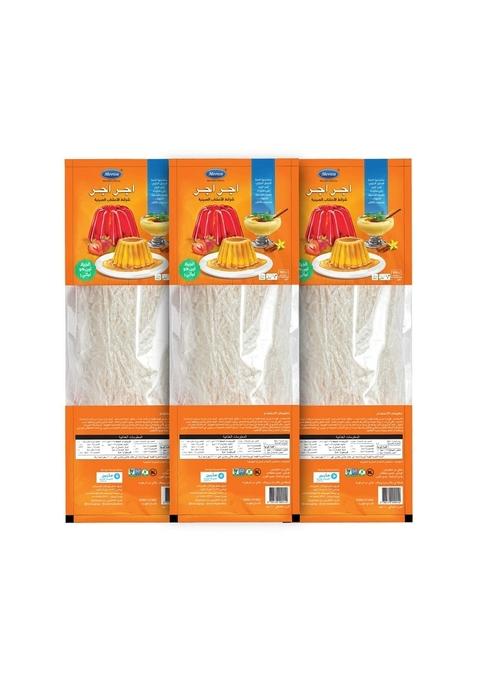 Meron Premium Agar Strips (China Grass) | 100% Natural & Vegetarian Gelling Agent Ideal for Desserts, Puddings Savory Dishes Food Grade Seaweed Extract 100g (3 Pack)