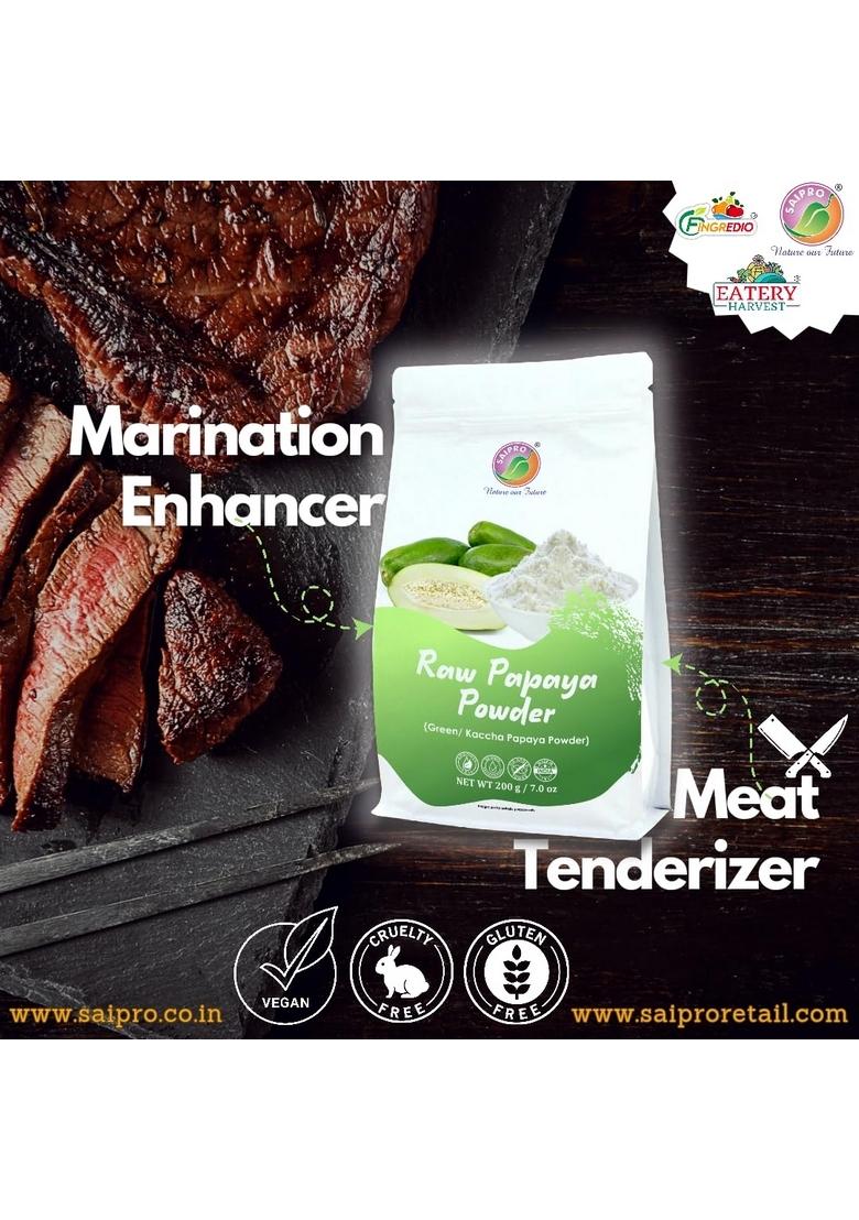 SAIPRO Nature our Future Saipro's Raw Papaya Powder 200 gm & Tenderizer 125 combo| For teanderizing koftas, meat, meat softner| BBQ rub| Great tenderiser powder, NO msg, preservatives, all NAtural