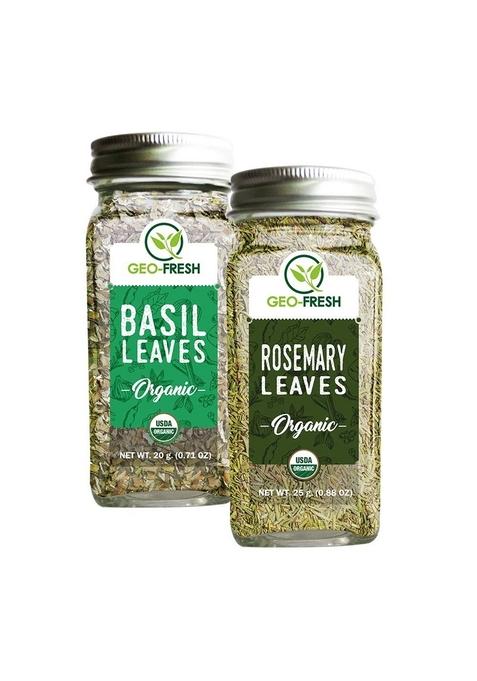Geo-Fresh Organic Combo (Basil 20g + Rosemary 25g) - USDA Certified