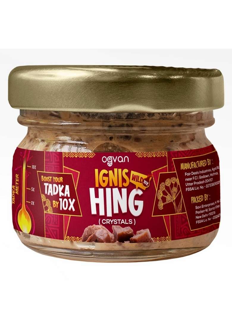 Ogvan Ignis 100% Pure Hing Granules Wild 10g| Strongest Asafoetida| Lab tested Premium from Hathras| Gluten-Free| No Atta| Maida| Chemical-Free| Organic | Fresh Tazaki Nukra - Indya