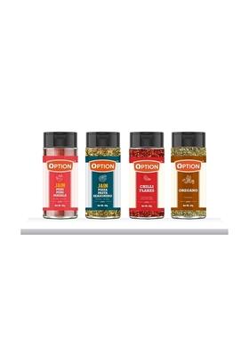 OPTION Jain Seasoning Combo Pack | Peri Mix 50g Pizza/Pasta 30g Oregano 20g Chilli Flakes 40g Gift Set