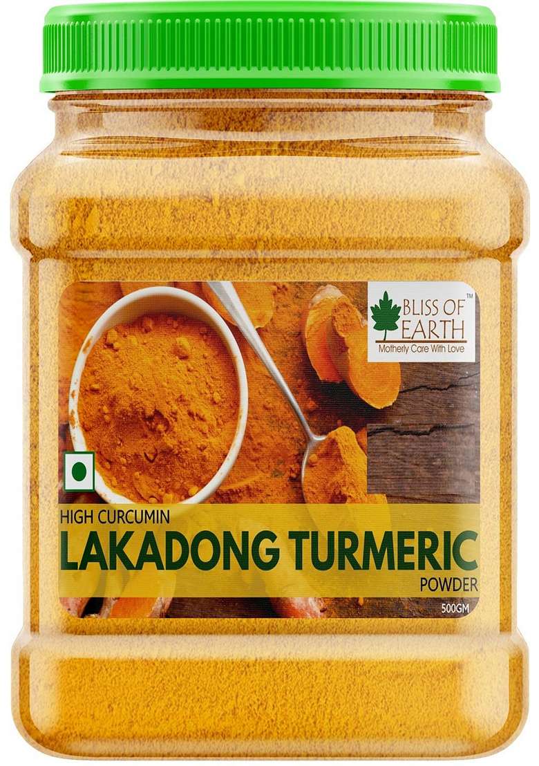 BLISS OF EARTH Lakadong Turmeric Powder From Meghalaya, Organic Haldi Powder, High Curcumin 500gm - Indya