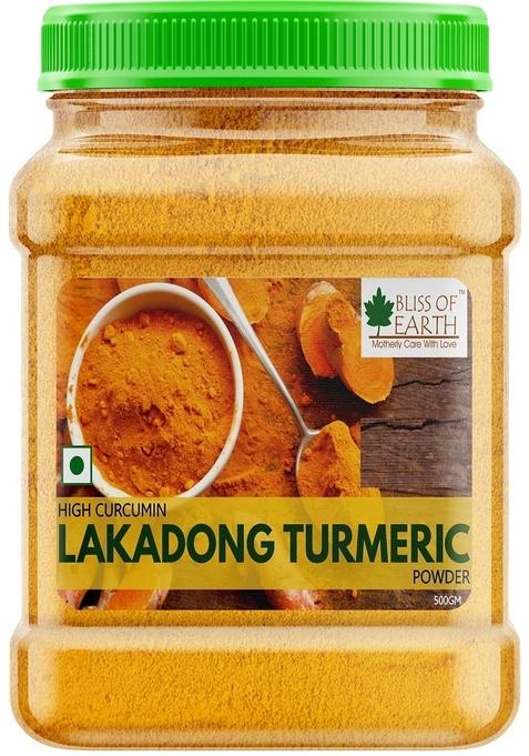 BLISS OF EARTH Lakadong Turmeric Powder From Meghalaya, Organic Haldi Powder, High Curcumin 500gm