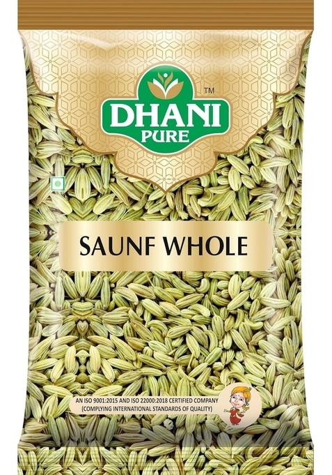 Dhani Pure Saunf Whole Fennel Seeds | Natural Ingredients No Preservatives Aromatic Flavor Ideal for Cooking and Digestion (100 gm)