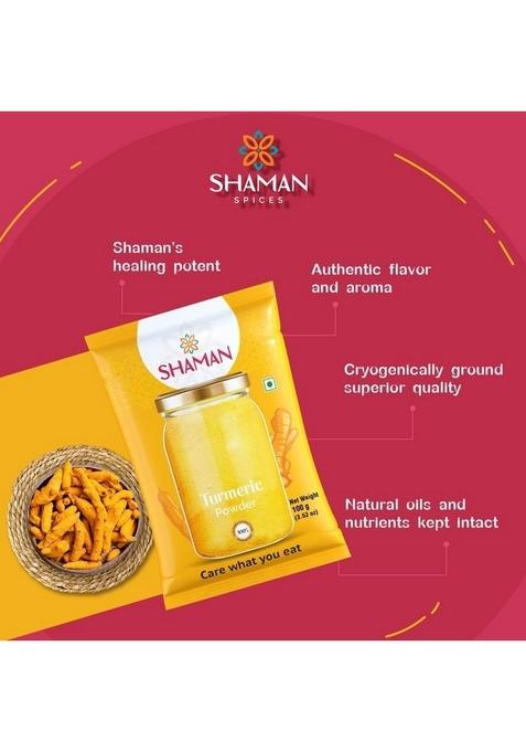 SHAMAN SPICES Turmeric Powder 1 kg | No Artificial Colours or Preservatives High Curcumin Haldi with Natural Oils & Pure Aroma Authentic