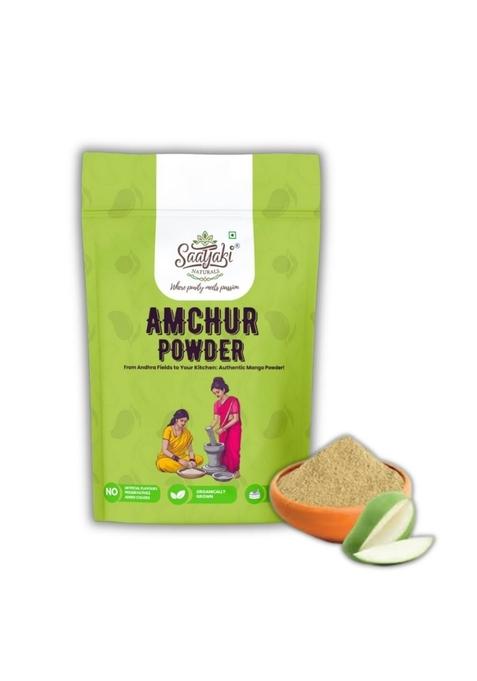 SAATYAKI NATURALS Organic Amchur (Dry Mango) Powder | Khatai 100% Vegan, Gluten Free & NO Preservatives (250gm)