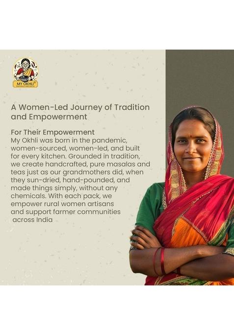 My Okhli Handcrafted Biryani Masala | Traditionally Stone Grounded Ancient Family Recipe Perfect Blend of 14 Spices & Herbs for Great Taste Aroma No Preservative Pesticides| 100 % Natural and Lab Tested