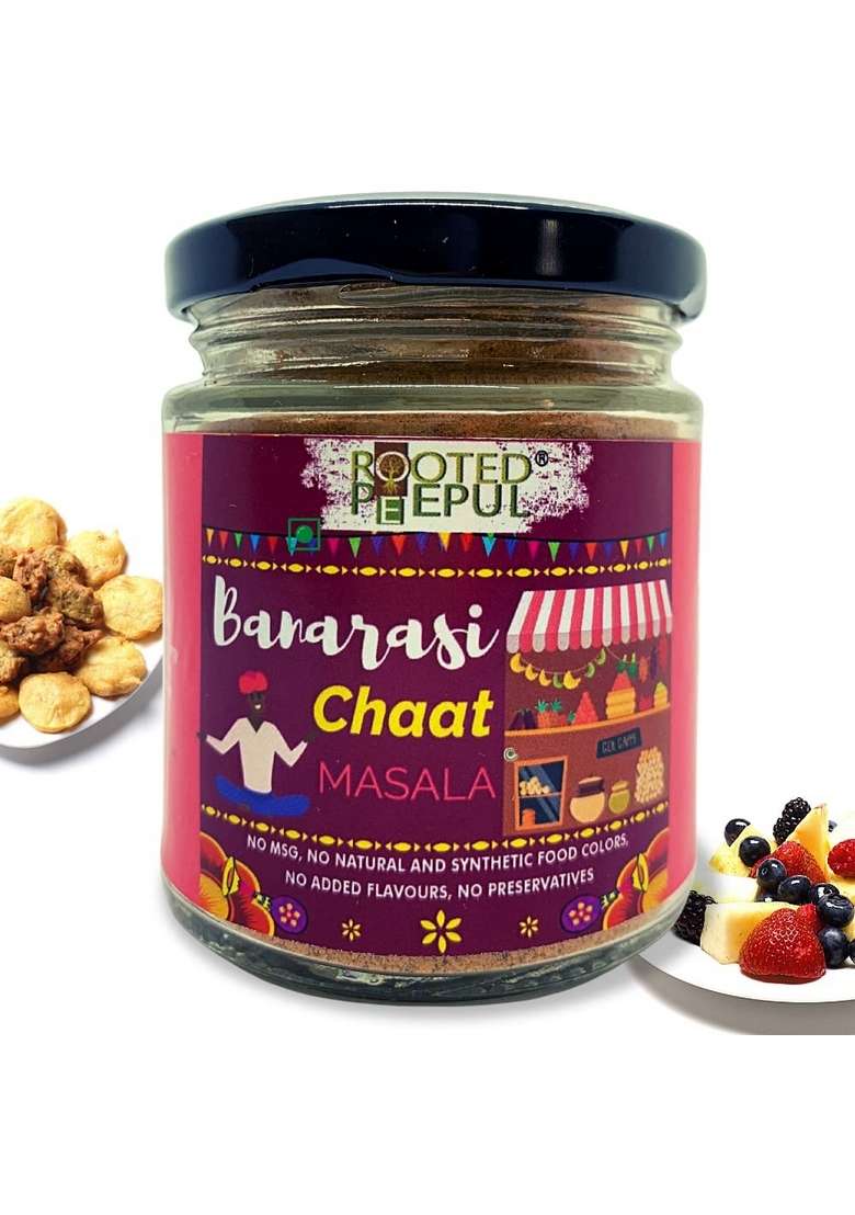 ROOTED PEEPUL Banarasi Chat Masala| No Additives| Citric Acid| Pure and Natural Ingredients| 100gms - Indya