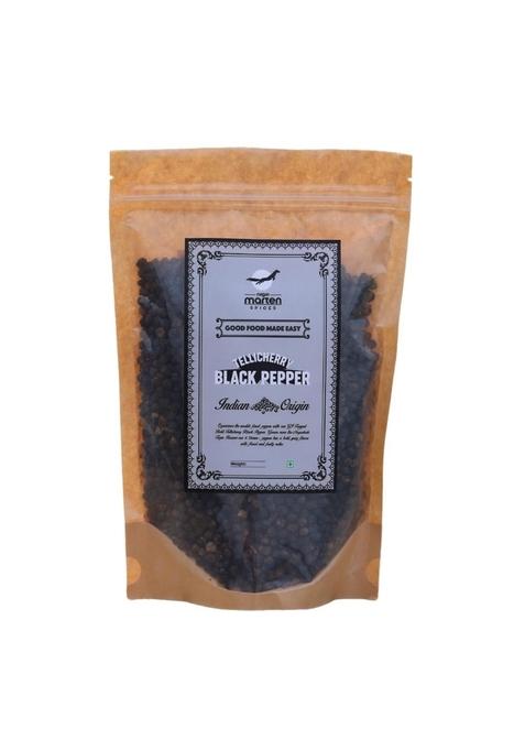 Nilgiri Marten Spices Tellicherry Black Pepper | Special Extra Bold Whole Kali Mirch 4.25mm Diameter Approx Preservatives Free, Hygienically Packed, Natural & Pure Chemical Free Pesticides Single Origin (500G)