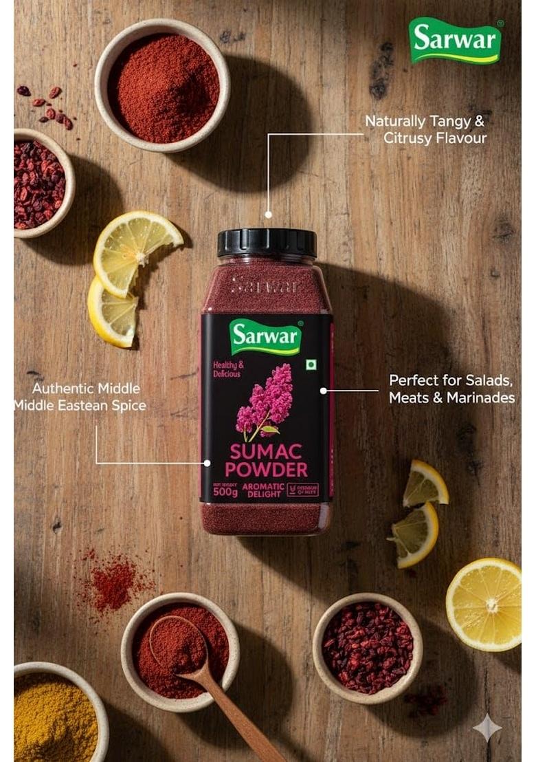 SARWAR Sumac powder 500g| Turkish Spice| Premium seasoning| 100% Natural| Organic powder| For Cooking| Pure