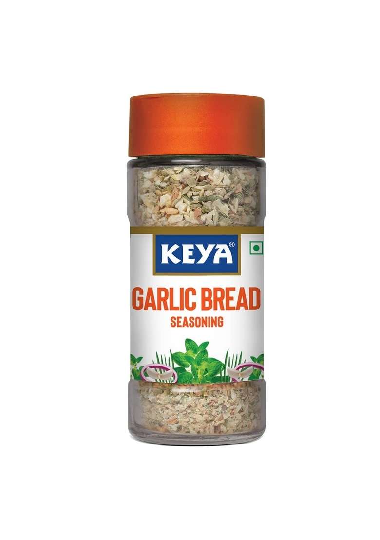 KEYA Garlic Bread Seasoning |All Natural & Healthy Spice Blend| Glass Bottle | Premium and Spices I No Preservatives 50g Pack of 2 - Indya