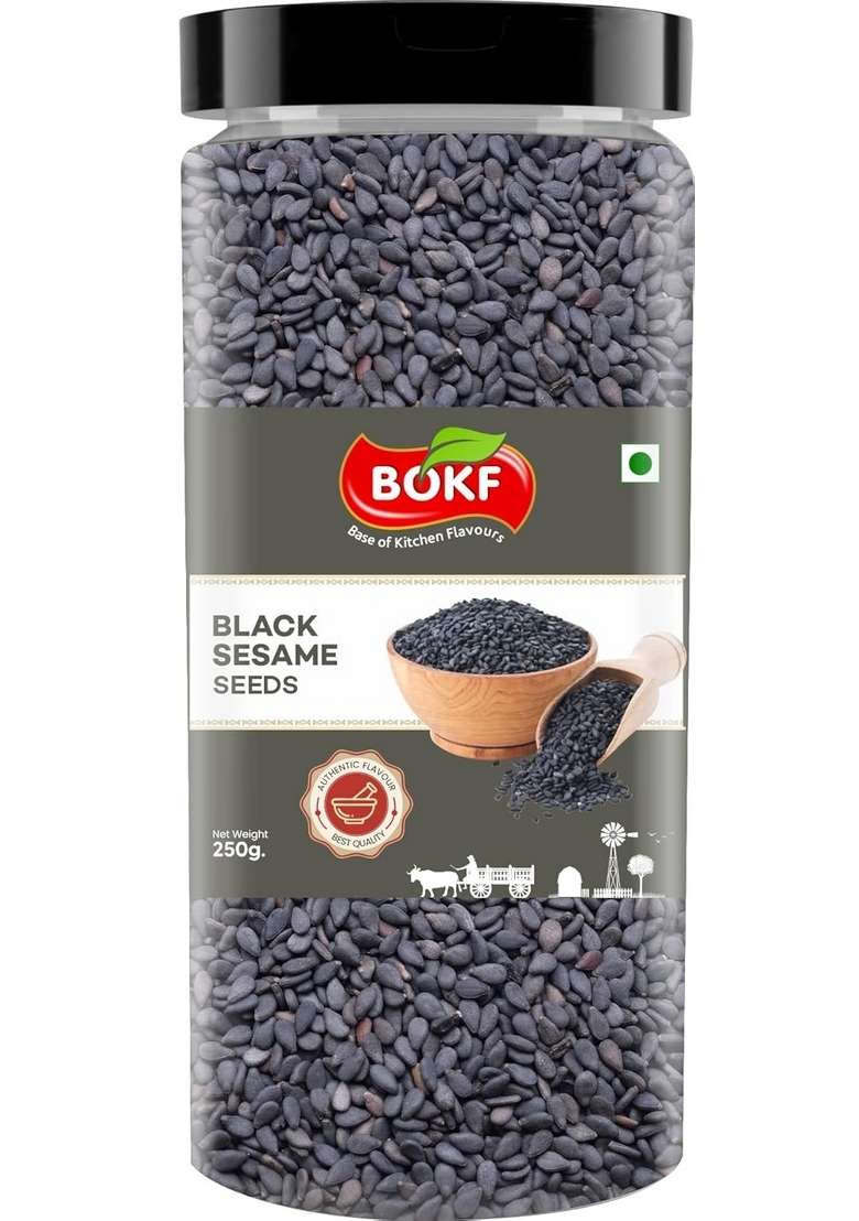 BOKF Black Sesame Seeds 250g | Natural Kala Till Pack of Rich in Protein and Dietary Fibre Weight Management Antioxidant Good for diet - Indya