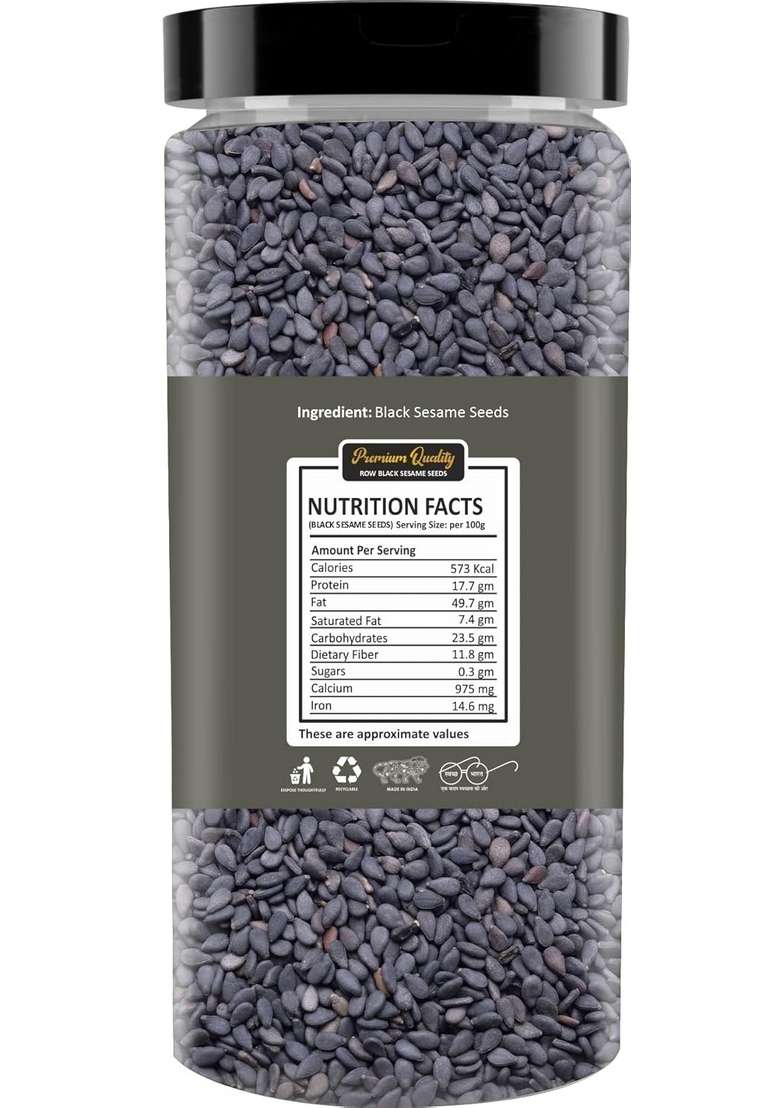BOKF Black Sesame Seeds 250g | Natural Kala Till Pack of Rich in Protein and Dietary Fibre Weight Management Antioxidant Good for diet - Indya