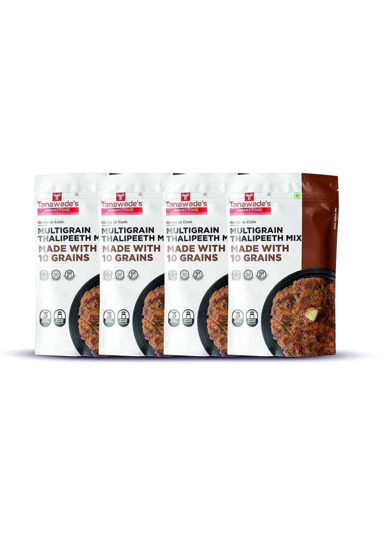 Tanawade’s Smart Food Instant Multigrain Thalipeeth Mix – Buy 3 Get 1 Free (Pack of 4) • No Preservatives Ready-to-Cook High-Fibre Multi-Grain Flatbread Hand‑Picked Flavours - Indya