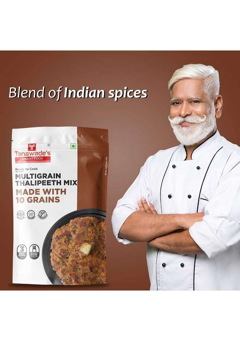 Tanawade’s Smart Food Instant Multigrain Thalipeeth Mix – Buy 3 Get 1 Free (Pack of 4) • No Preservatives Ready-to-Cook High-Fibre Multi-Grain Flatbread Hand‑Picked Flavours - Indya