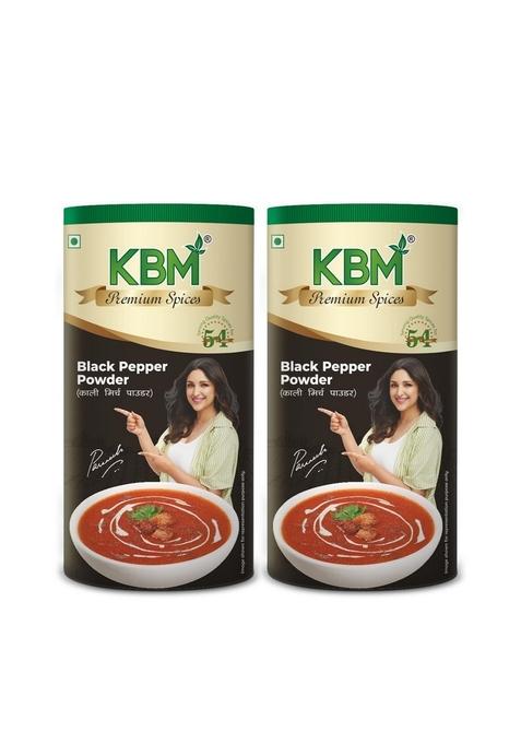 KBM Premium Spices Black Pepper/Kali Mirch Powder - 100G (Pack of 2) |No Preservatives or Fillers| Ultra-Pure & Finely Ground | Perfect for Tadka, Masala Chai Daily Cooking