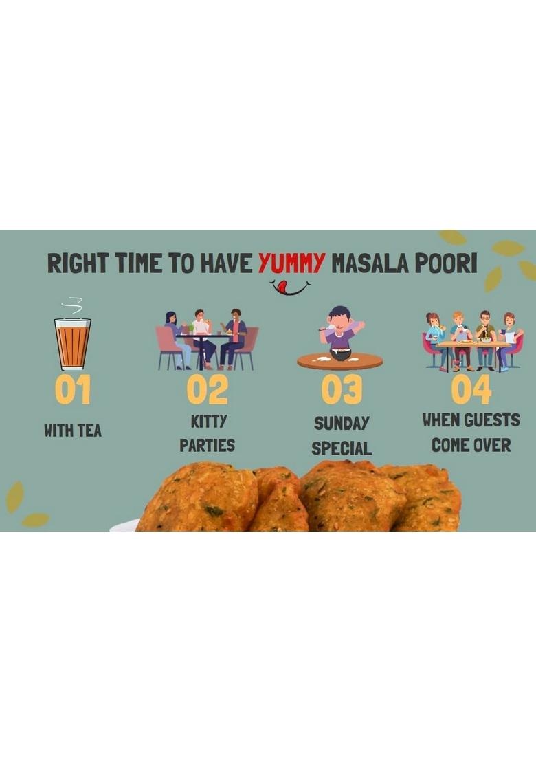 HEALTHY PANDA Masala Poori Atta Mix 400g | Bedmi Ready to Cook Instant Breakfast for Kids 100% Fresh & Natural Special Food Quick and Delicious Meals