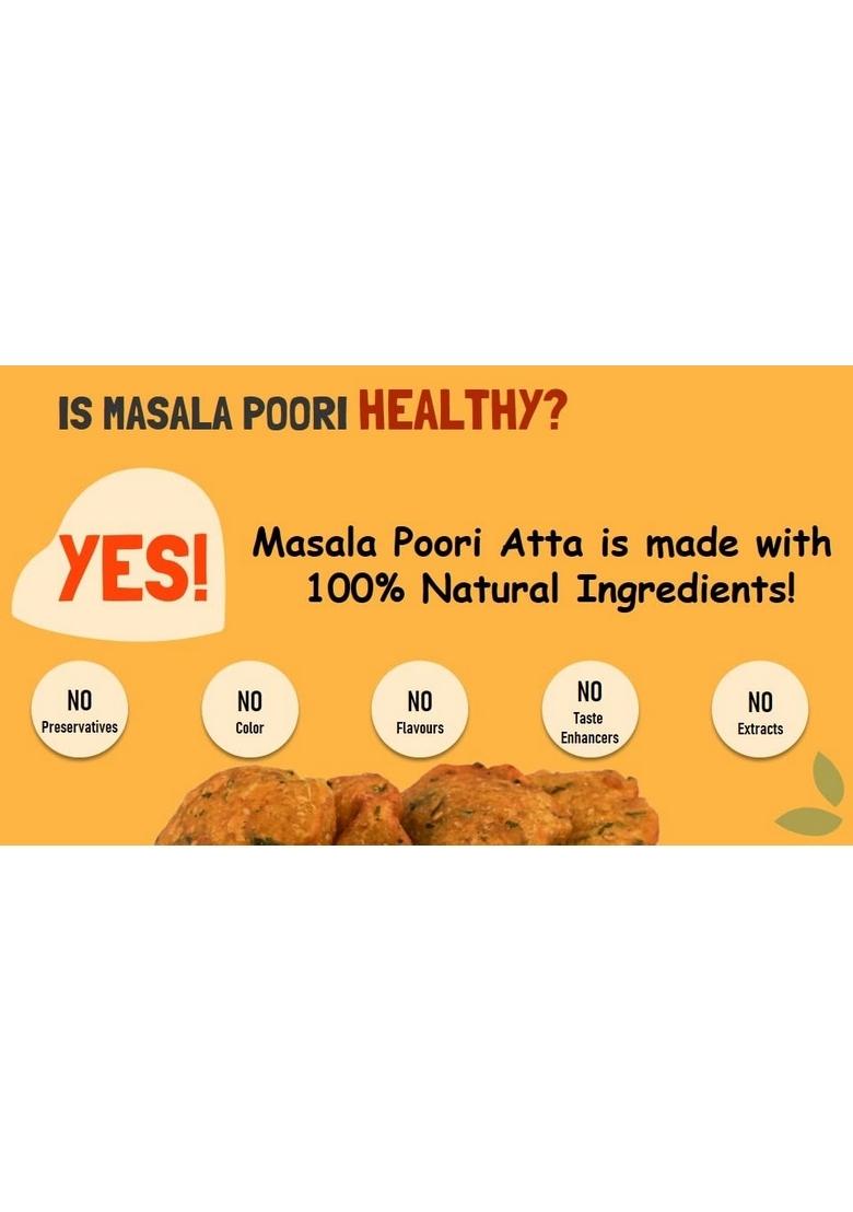 HEALTHY PANDA Masala Poori Atta Mix 400g | Bedmi Ready to Cook Instant Breakfast for Kids 100% Fresh & Natural Special Food Quick and Delicious Meals