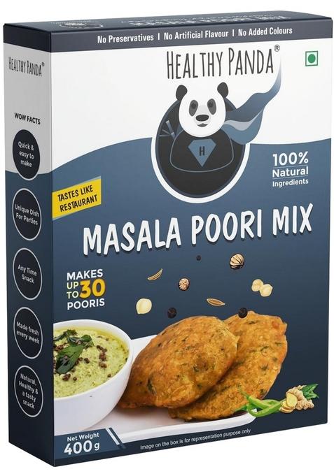 HEALTHY PANDA Masala Poori Atta Mix 400g | Bedmi Ready to Cook Instant Breakfast for Kids 100% Fresh & Natural Special Food Quick and Delicious Meals
