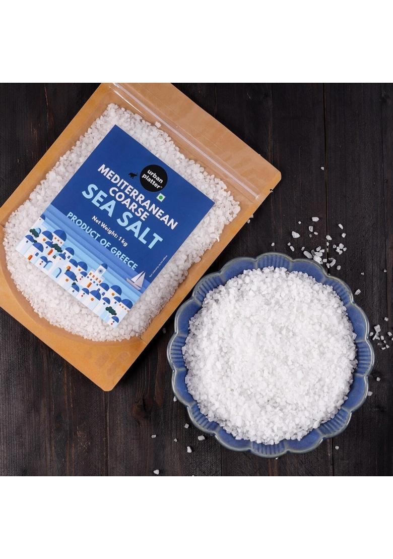 urban platter Mediterranean Coarse Sea Salt, 1Kg [Product of Greece, Sun-dried, Perfect for Seasoning & A Great Finishing Salt]