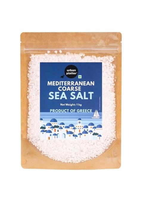 urban platter Mediterranean Coarse Sea Salt, 1Kg [Product of Greece, Sun-dried, Perfect for Seasoning & A Great Finishing Salt]