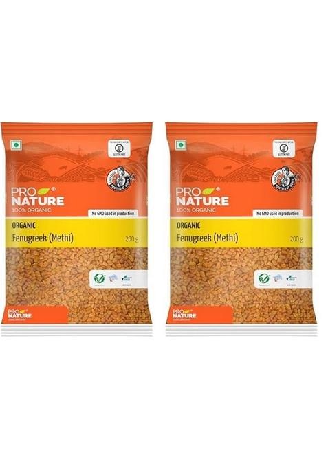 Pro Nature Organic Fenugreek Methi Seeds, 200Gm (Pack of 2)