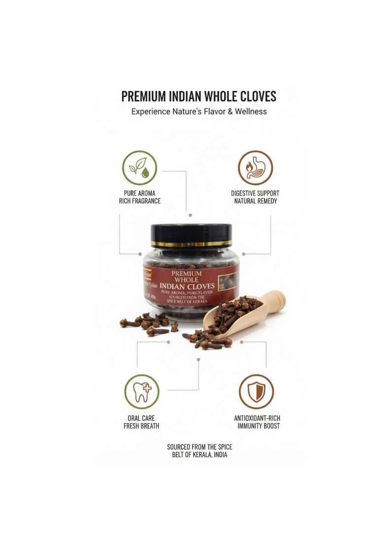 PrimeTyme Natural Premium Whole Cloves (Laung) | Fresh & Aromatic Spices Pure Lavangam for Indian Cooking Strong Flavor Rich Aroma Handpicked Quality (40g) - Indya