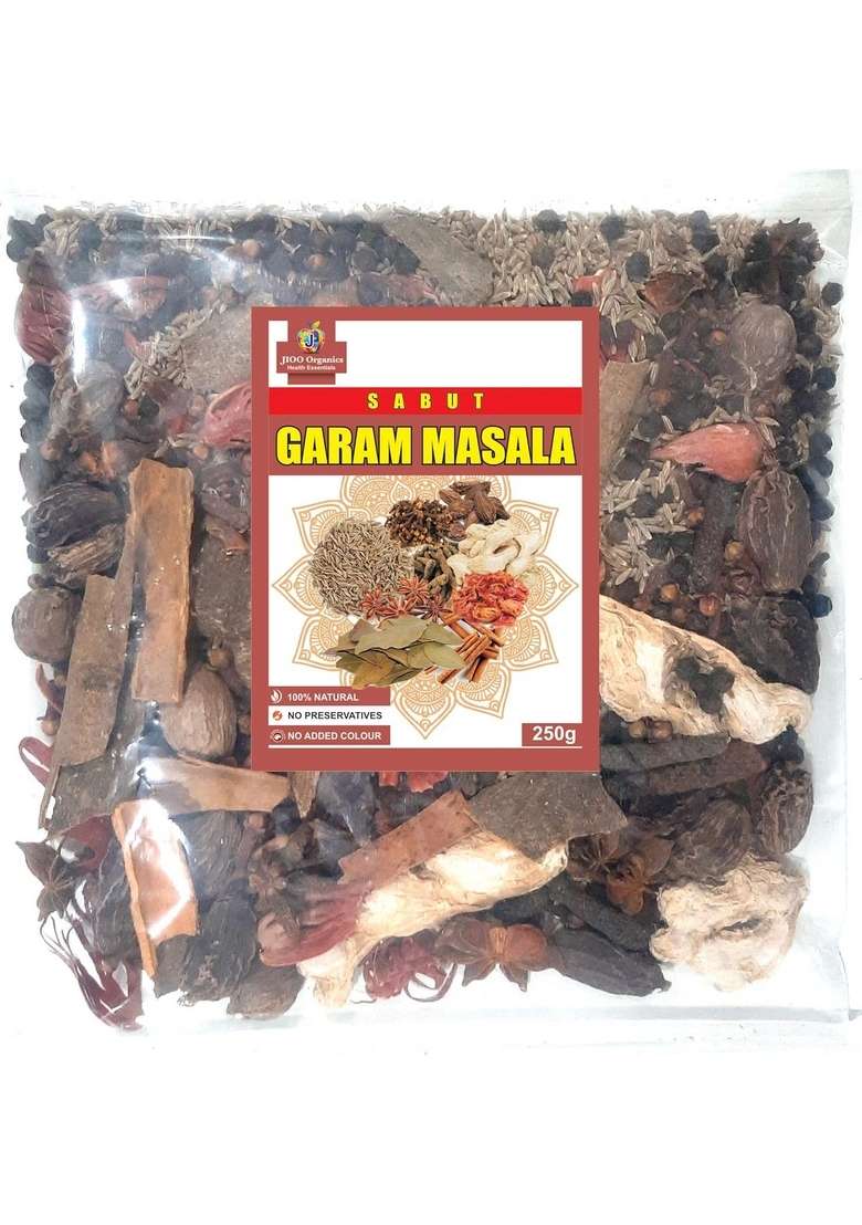 Jioo Organics Sabut Garam Masala | Khada Whole Mix Masale Blended Spice Mixed - 250Gram - Indya