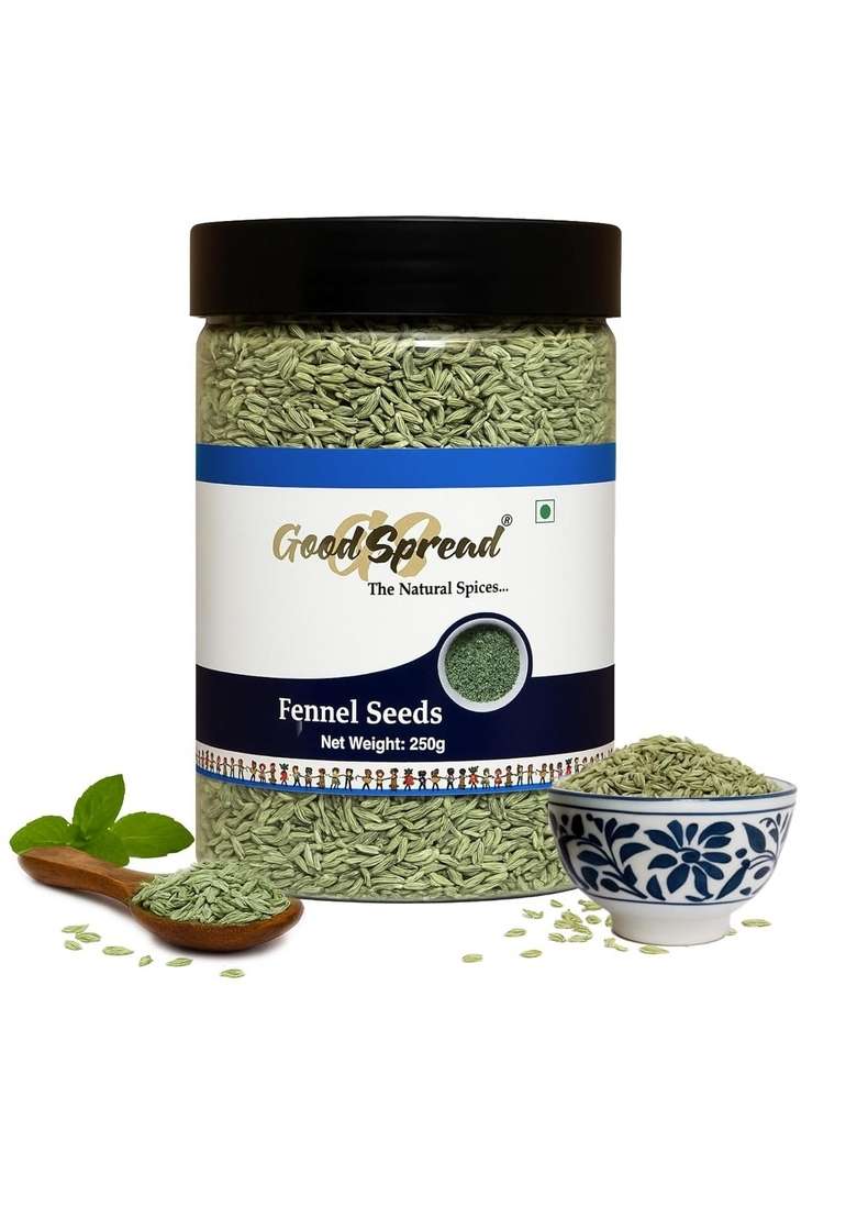 GoodSpread Organically Grown Barik Saunf 250 grams - Small Fennel Seeds for a Flavorful and Aromatic Experience Mouth Freshner - Indya