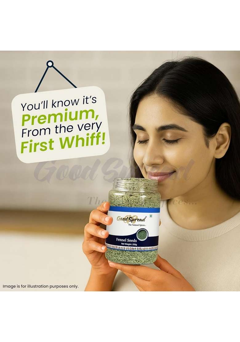 GoodSpread Organically Grown Barik Saunf 250 grams - Small Fennel Seeds for a Flavorful and Aromatic Experience Mouth Freshner - Indya