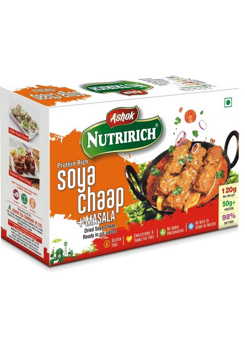 ASHOK NUTRIRICH Soya Chaap With Masala 120 Gram (Soya Pack Of 1) - Indya