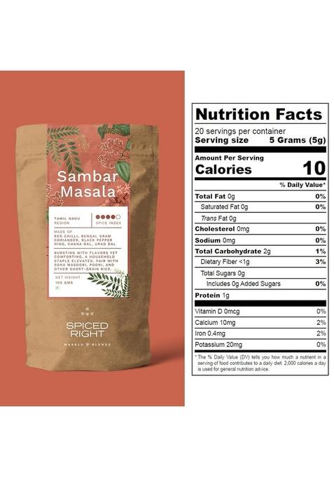 SPICED RIGHT Sambar Masala 100g