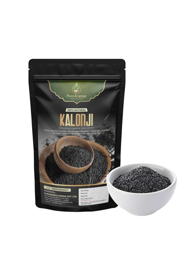 PureAranya Pure Natural Kalonji Seeds 100g - Premium Nigella | For Hair Growth 100% Indian Superfood Add flavour to curries (Pack of 1) - Indya