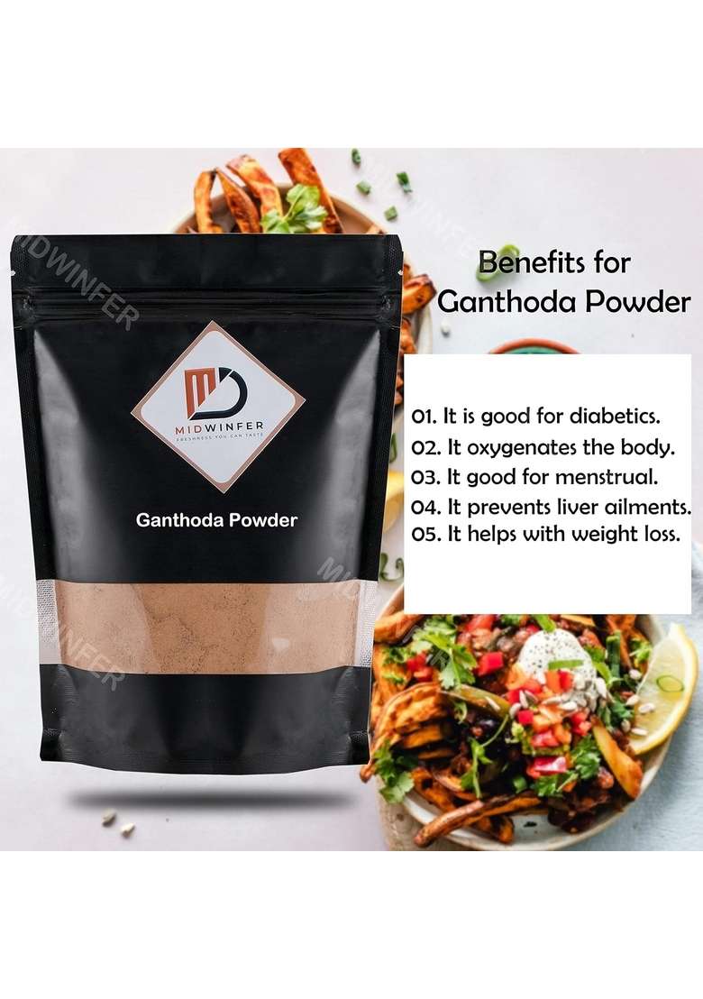 Midwinfer Organic Ganthoda Powder | Ginger Piplamool 100 Grams - Indya