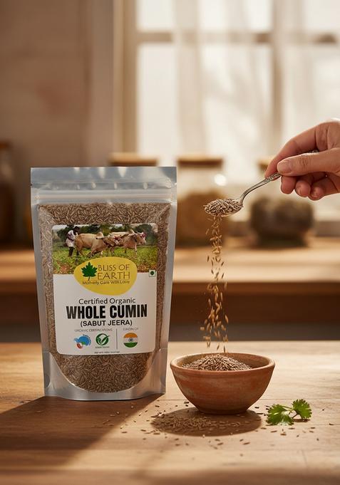 BLISS OF EARTH 1kg Organic Cumin Seed Jeera Whole Spice, Sabut best for cooking
