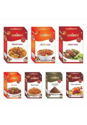 Masalewala Combo Pack of 7, 50g Each | Kabab, Biryani, Chicken Tandoori, Garam, Chicken, Meat & Nihari Masala Pure Natural Masalas for Curries, Grills Festive Cooking