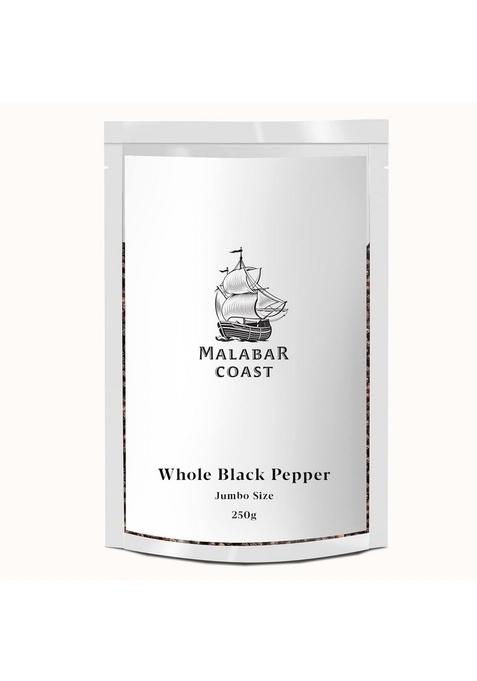 Malabar Coast - Whole Black Pepper/Kali Mirch Wayanad, Kerala TGSEB Grade [Jumbo Size, 4.75mm+] (250 gms)