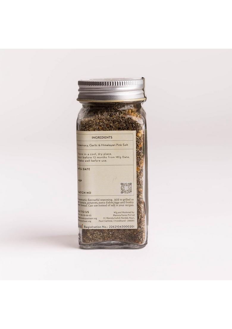 HIMALAYAN HAAT Rosemary Garlic Seasoning Salt Aromatic Gourmet Blend with Pink & Single-Origin Herbs | Perfect for Stews, Pasta Potatoes 65g