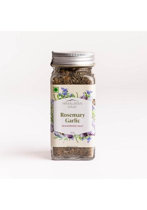 HIMALAYAN HAAT Rosemary Garlic Seasoning Salt Aromatic Gourmet Blend with Pink & Single-Origin Herbs | Perfect for Stews, Pasta Potatoes 65g