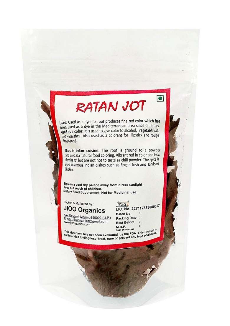 Jioo Organics Ratan Jot | LALJADI DAMINI BALCHAD ONOSMA ORCHANET ALKANNA TINCTORIA, 100g - Indya