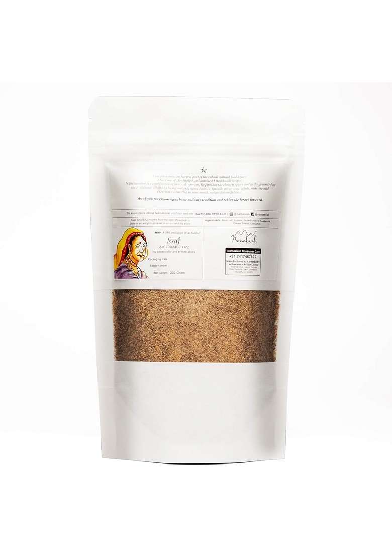 Namakwali Flavoured Pahadi Salt Garlic (lehsun) Seasoning, 200gm | Seasoning mix for Popcorn, Noodles, Salad, Raita, Juice, Fruits, Makhana| 100% Organic, No Chemicals SharkTank India Product - Indya