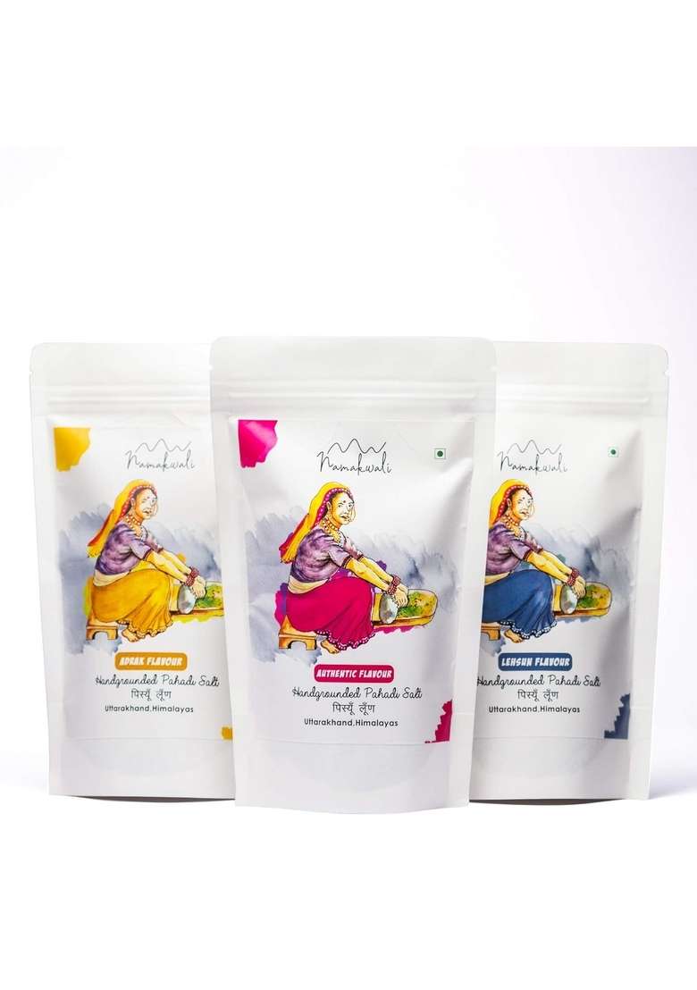 Namakwali Flavoured Pahadi Salt Garlic (lehsun) Seasoning, 200gm | Seasoning mix for Popcorn, Noodles, Salad, Raita, Juice, Fruits, Makhana| 100% Organic, No Chemicals SharkTank India Product - Indya