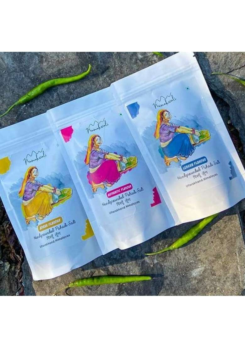 Namakwali Flavoured Pahadi Salt Garlic (lehsun) Seasoning, 200gm | Seasoning mix for Popcorn, Noodles, Salad, Raita, Juice, Fruits, Makhana| 100% Organic, No Chemicals SharkTank India Product - Indya