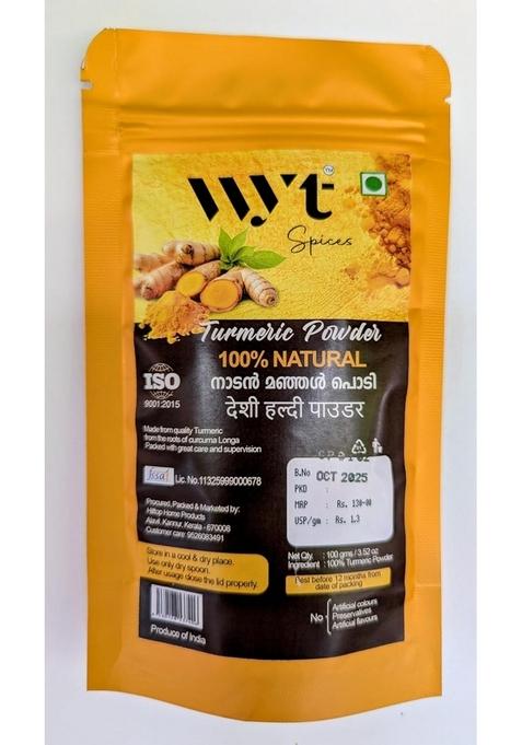 Wyt Spices Turmeric Powder, 100% Natural, ISO 9001:2015 Certified, Pure Curcuma Longa, 300g (pack of 3, 100gms each)